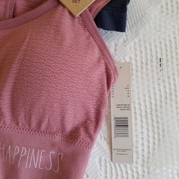 NWT Rae Dunn 3 piece Seamless Set pink navy Size Medium - Picture 5 of 11